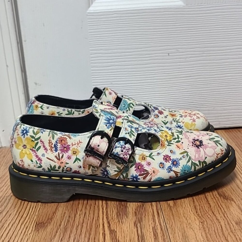 Floral Mary Jane Platform Shoes - White Multi - Picture 4 of 11